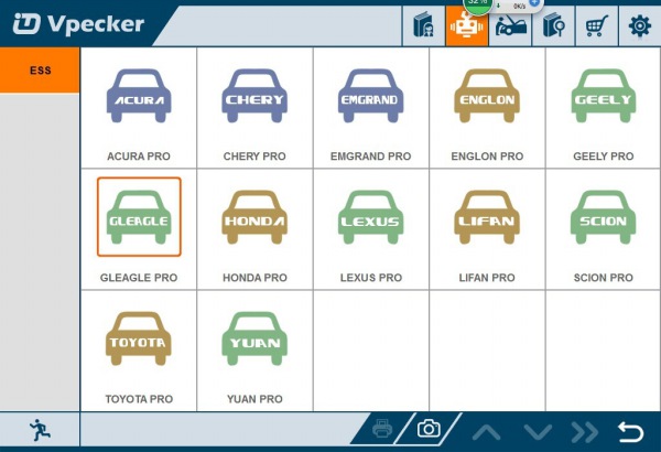 VPECKER Easydiag समर्थन वाहन सूची प्रदर्शन