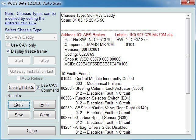 vag com VCDS बीटा 12.10.3 ऑटो स्कैन