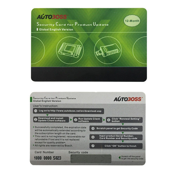 Security Card for Autoboss Auto Boss V30 Elite 1 Year Free Update Online Global English Version 2015