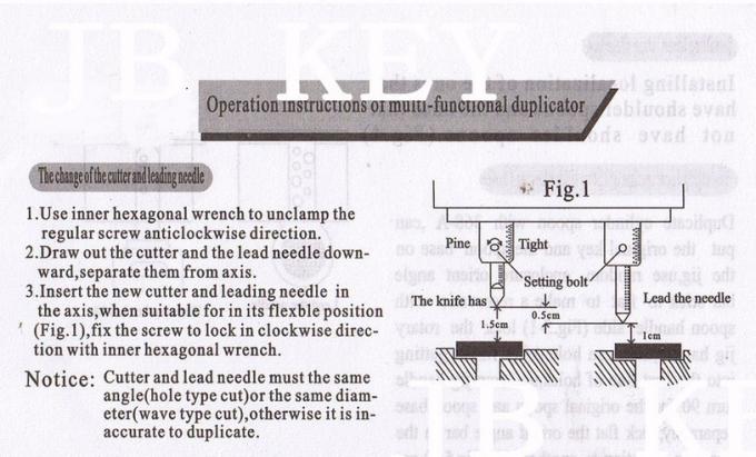 368A कुंजी काटना डुप्लिकेट मशीन निर्देश 1