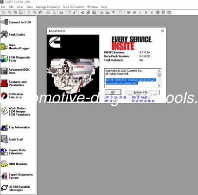 अच्छी कीमत Cu-mmins INSITE 8.7 सॉफ्टवेयर 8.7 प्रो संस्करण ऑनलाइन